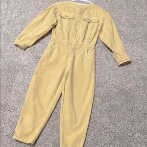 Zara Gold Denim Jumpsuit